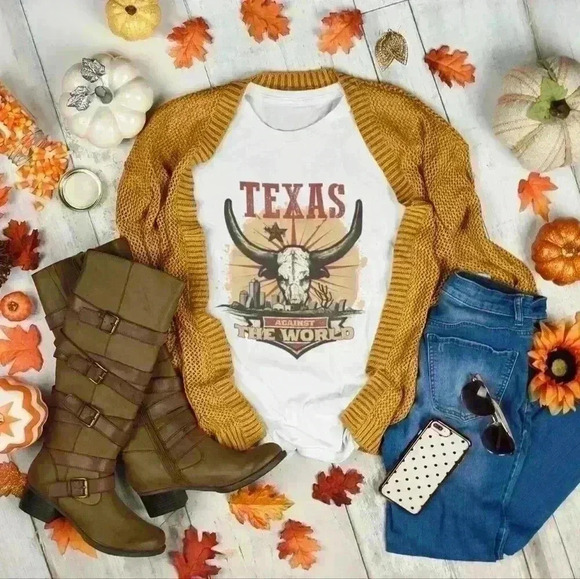 nataly thyme Tops - Nataly thyme texas against the world  tee shirt